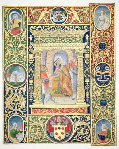 Marlay Cutting IT.35r La visione di Papa Leone il Grande e frammenti di bordo da un messale di Papa Clemente VII, dopo il 1523 da Vincent Raymond